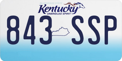 KY license plate 843SSP