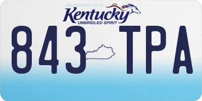 KY license plate 843TPA