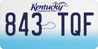 KY license plate 843TQF