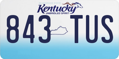 KY license plate 843TUS