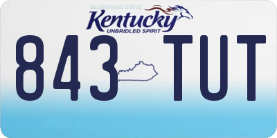 KY license plate 843TUT