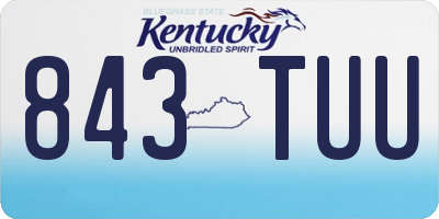 KY license plate 843TUU