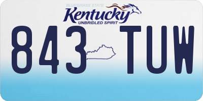 KY license plate 843TUW