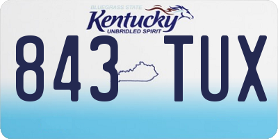 KY license plate 843TUX