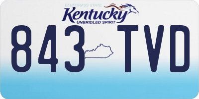 KY license plate 843TVD