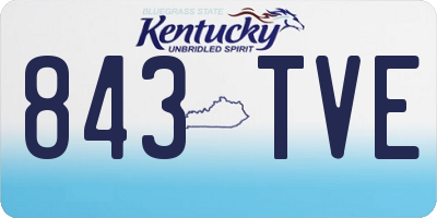 KY license plate 843TVE