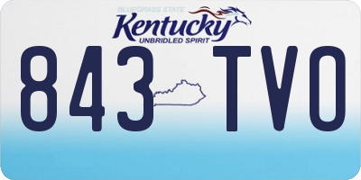 KY license plate 843TVO