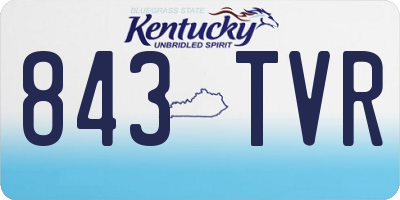 KY license plate 843TVR