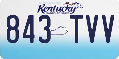 KY license plate 843TVV