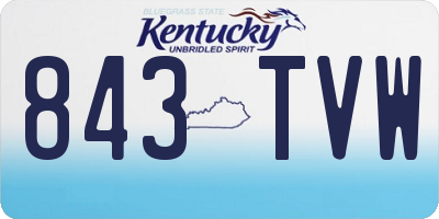 KY license plate 843TVW