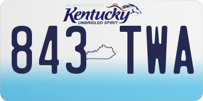 KY license plate 843TWA