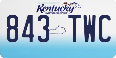 KY license plate 843TWC