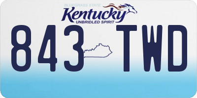 KY license plate 843TWD