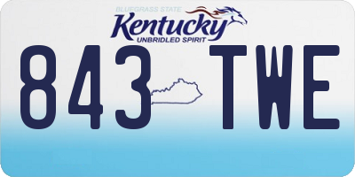 KY license plate 843TWE
