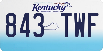 KY license plate 843TWF