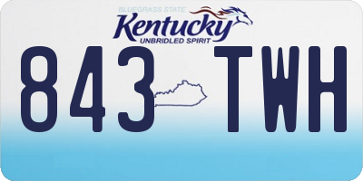 KY license plate 843TWH