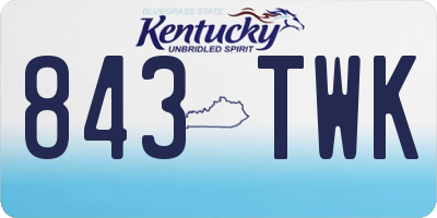 KY license plate 843TWK