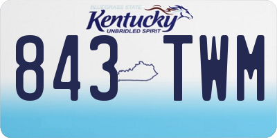 KY license plate 843TWM