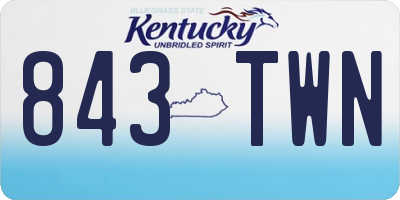 KY license plate 843TWN