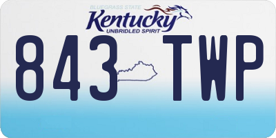 KY license plate 843TWP
