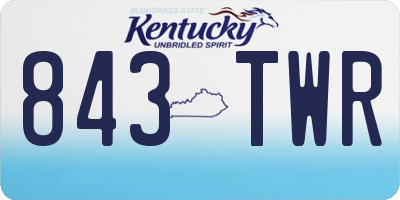 KY license plate 843TWR