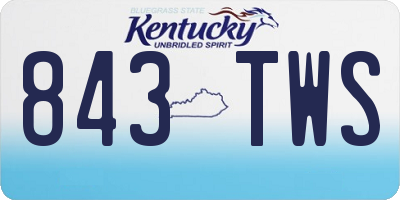 KY license plate 843TWS