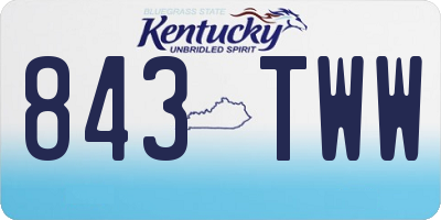 KY license plate 843TWW