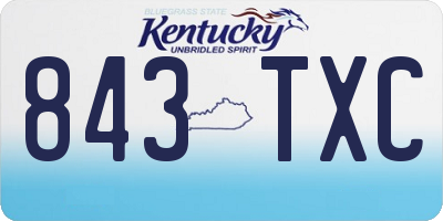 KY license plate 843TXC
