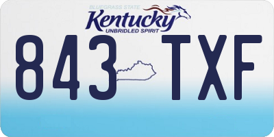 KY license plate 843TXF