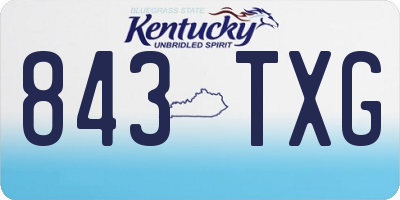 KY license plate 843TXG