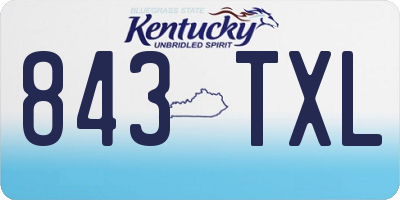 KY license plate 843TXL