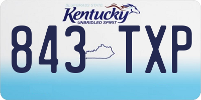 KY license plate 843TXP