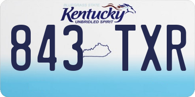 KY license plate 843TXR