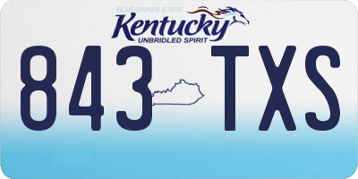 KY license plate 843TXS