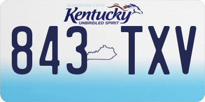 KY license plate 843TXV