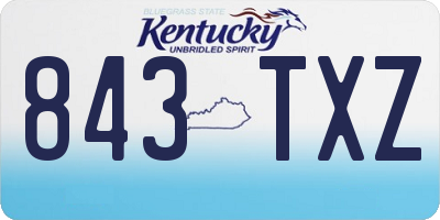 KY license plate 843TXZ