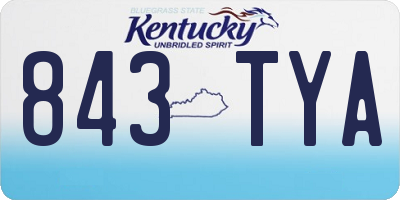 KY license plate 843TYA
