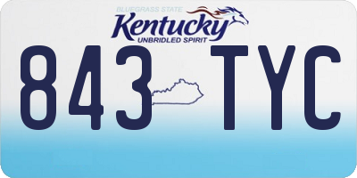 KY license plate 843TYC