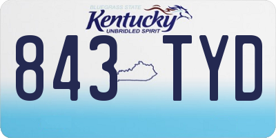 KY license plate 843TYD