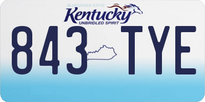 KY license plate 843TYE
