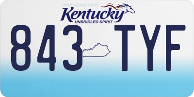 KY license plate 843TYF