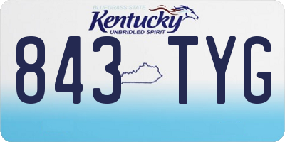 KY license plate 843TYG