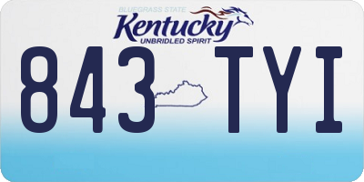 KY license plate 843TYI