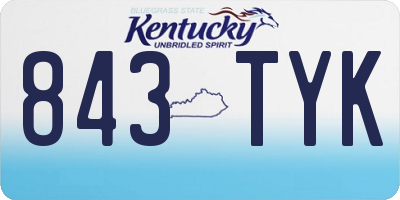 KY license plate 843TYK