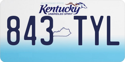 KY license plate 843TYL
