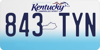 KY license plate 843TYN