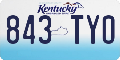 KY license plate 843TYO