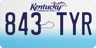 KY license plate 843TYR