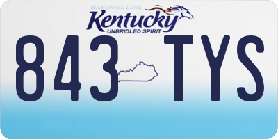KY license plate 843TYS