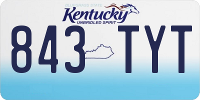 KY license plate 843TYT